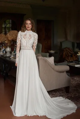 свадебное платье со съёмным болеро Jozi Эйрин | Купить свадебное платье в  салоне Валенсия (Москва)