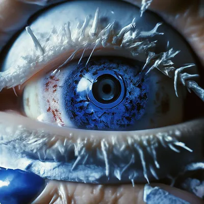 Из больного глаза вырывается зрение с воспаленными венами от инфекции  Стоковое Изображение - изображение насчитывающей обезвоживание, кожа:  165234535