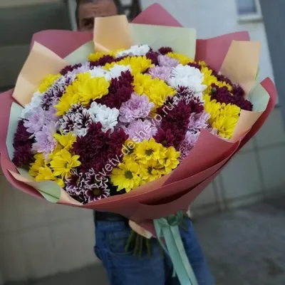 1️⃣ Большой букет хризантем – заказать с доставкой Алматы
