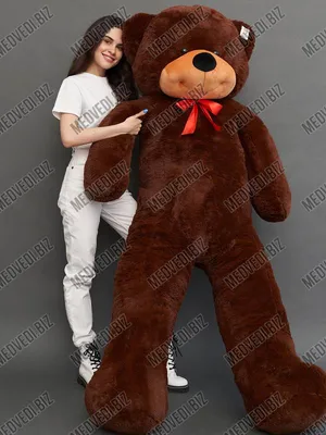 Огромный мягкий медведь игрушка 220 см бурого цвета, Большой плюшевый мишка  Нестор 220 см коричневый — купить в интернет-магазине по низкой цене на  Яндекс Маркете