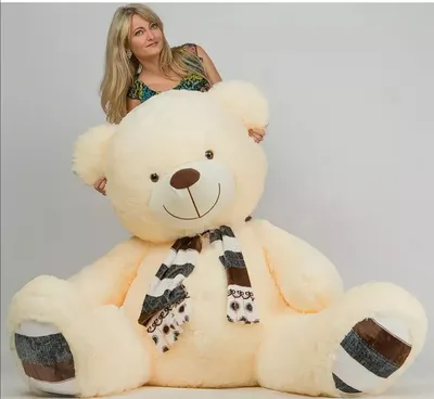 Большой плюшевый медведь Орион 180 см молочный по цене 3590 р. купить в СПб  в интернет-магазине с бесплатной доставкой - BigBears