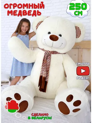 Большой плюшевый медведь Фокси, 100 см, белый: цена 850 грн - купить Мягкие  игрушки на ИЗИ | Украина