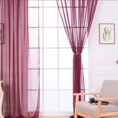 Бордовые шторы - применение в интерьере разных комнат
