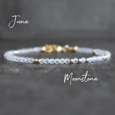 Оригинальный браслет из лунного камня, браслет из радужного лунного камня  Серебряного и розового золота, подарок жене на день рождения в июне,  реальный | AliExpress