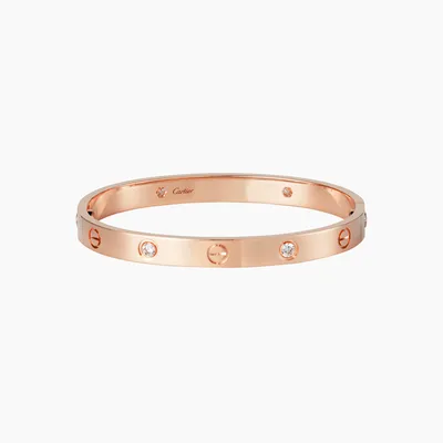 Браслет Cartier Love 4 Diamond Rose Gold Bracelet B6069917 (36040) купить в  Москве, выгодная цена - ломбард на Кутузовском