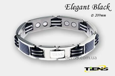 Элегантный серебристый титановый магнитный браслет Тяньши Elegant Black  (для мужчин): цена, описание, размеры, фото, отзывы - магазин Тяшьши  tiens5.com.ua