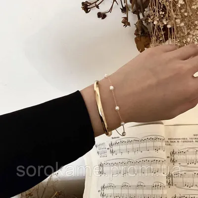 Красивый двойной браслет бижутерия на запястье золото и жемчуг с бусинами и  цепью (ID#1427931304), цена: 145 ₴, купить на Prom.ua