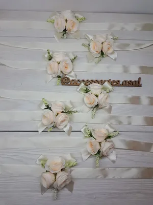 Купить Браслет на запястье с цветком, шелковые свадебные принадлежности,  невеста, жених, роза, корсаж, подружка невесты | Joom