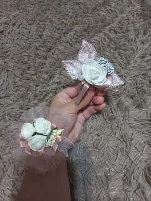 Цветочный браслет на руку Браслет для подружек невесты Свадебное украшение  с белой розой №334627 - купить в Украине на Crafta.ua
