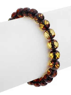 Лечебный браслет из янтаря «Шайбы золотистые пестрые» в интернет-магазине  янтаря