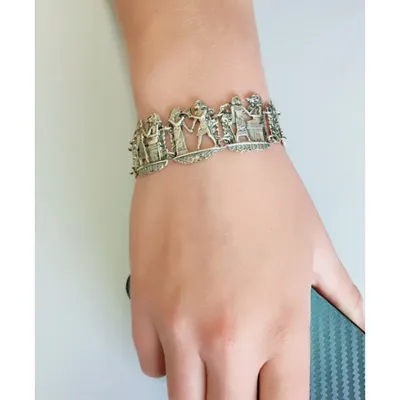 Браслет из серебра 925 пробы в египетском стиле БР-5100032 - купить Серебряные  браслеты в интернет магазине GSW