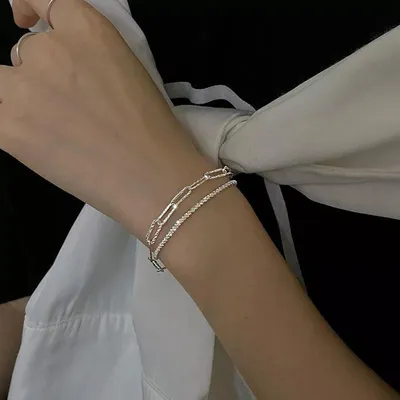 Набор браслетов серебро 925 покрытие браслеты женские (ID#1920788325),  цена: 299 ₴, купить на Prom.ua