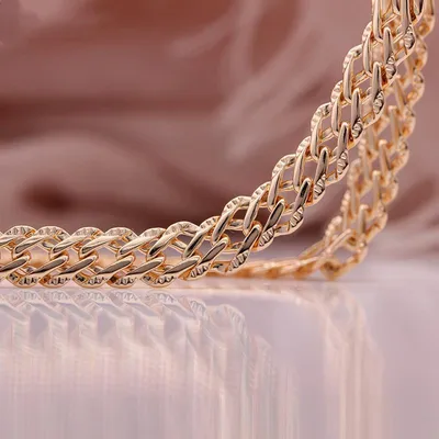Купить Медная цепочка-браслет цвета розового золота, ожерелье, итальянское  ремесло, изысканная гладкая, удобная для ношения цепочка | Joom