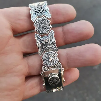 Серебряный мужской браслет, плетение Рамзес, родий, замок коробочка, ширина  1,7 см - купить в Ювелирном магазине Silveroff