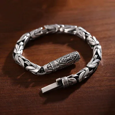 Браслет на руку мужской стальная цепочка под серебро, подарок мужчине -  купить с доставкой по выгодным ценам в интернет-магазине OZON (581811006)