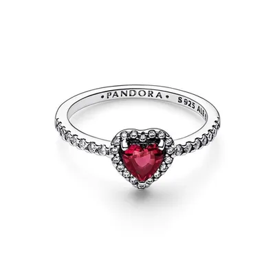 Купить Кольцо PANDORA Возвышенное красное сердце 198421C02 в  интернет-магазине, цена 8790 руб