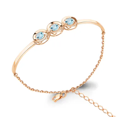 Браслет из Золота с топазами скай блю, артикул 7470802 - AQUAMARINE Jewelry