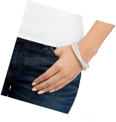 Женский розовый браслет на руку с прозрачным кристаллом Swarovski - артикул  53622440 - купить в интернет-магазине ювелирной бижутерии L'attrice