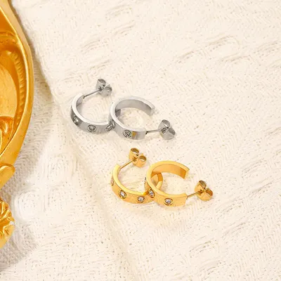 Carliдана Роскошные брендовые серьги с кристаллами Позолоченные простые  серьги из нержавеющей стали для женщин оригинальный дизайн ювелирные  изделия искусственный подарок | AliExpress