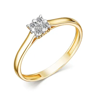 Кольцо с Бриллиантом 4 мм и бриллиантами меньшего размера по бокам кольца -  Velvetin Jewellery