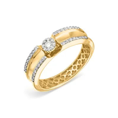 Женственное золотое кольцо с бриллиантами 1.01ct СССР – купить по цене 142  500 ₽ с доставкой в интернет-магазине Mister Diamond