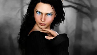 Картинка Брюнетка с голубыми глазами 3d » 3d девушки » 3d картинки »  Картинки 24 - скачать картинки бесплатно