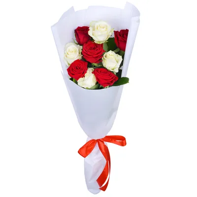 Букет красных и белых роз 40 см — купить по низкой цене на Яндекс Маркете