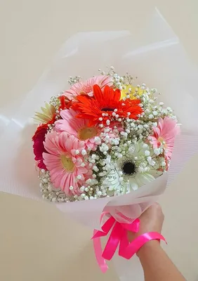 Купить Букет гербер Карнавал с бесплатной доставкой по Москве |  Butik-Flowers