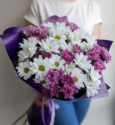 Купить Букет хризантем \"Самая милая\" в Великом Новгороде - магазин цветов  «Фиеста»