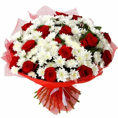 Букет из кустовых роз и белых хризантем \"Ради тебя\" купить в Солигорске