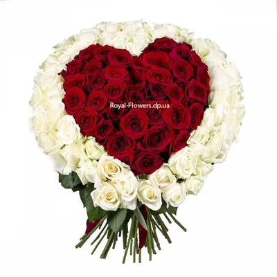Букет в форме сердца из роз и гвоздик - купить доставкой в Челябинске