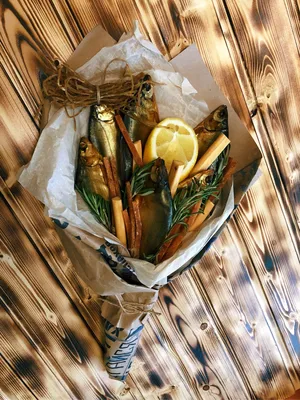 Мужской букет-набор «Рыбка на крючке» © Цветы60.рф