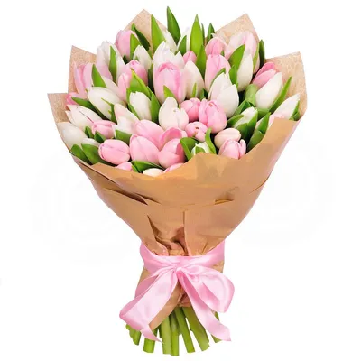 Букет тюльпанов микс Маршмэллоу 🌺 купить в Киеве с доставкой - цена от  Камелия