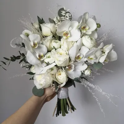 Купить свадебный букет в Щёлково|Букет невесты с белыми пионами - Lilium