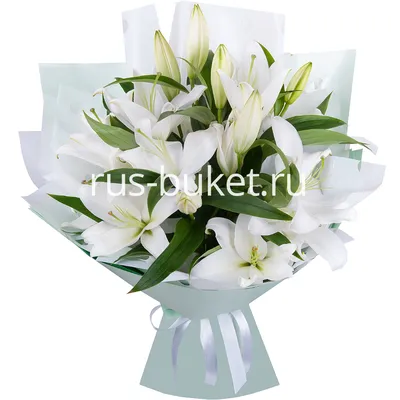 Букет из белых лилий и роз за 4525 ₽ с доставкой по Москве