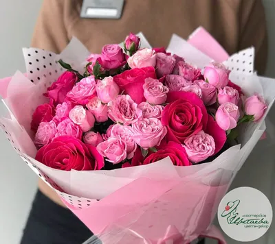 Розовый букет нежных роз - купить с доставкой в Омске - LAVANDA