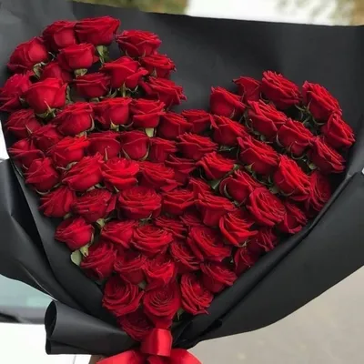 Букет роз в форме сердца #2 | Алая Роза