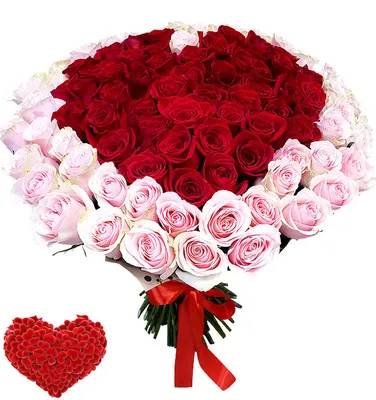 Букет в форме сердца из 21 Розовой Розы купить с доставкой по Саратову и  Энгельсу - V0005