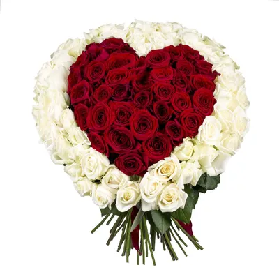 Купить букет из 31 розы в виде сердца в Липецке