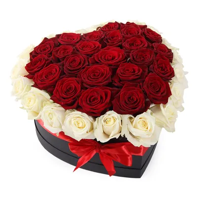 Коробка с розами в виде сердца model №077