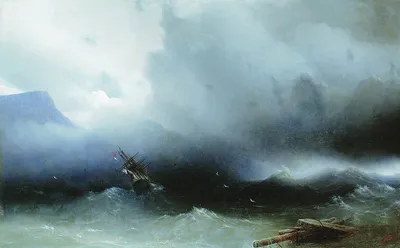 Картина (постер) - И. Айвазовский - Буря на море ночью | купить в  КартинуМне!, цены от 990р.