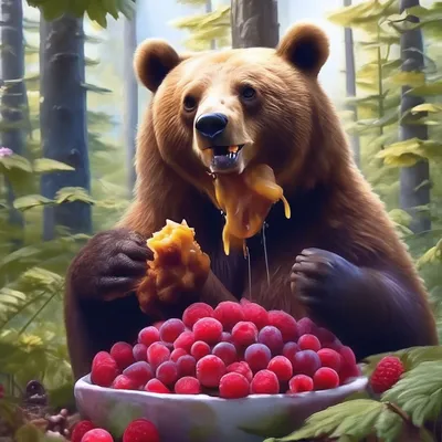 Бурый медведь бурый медведь в …» — создано в Шедевруме