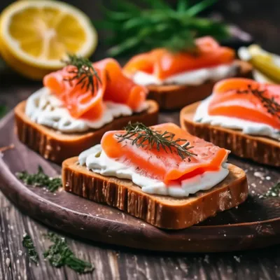 Бутерброды с красной рыбой и киви — рецепт с фото пошагово