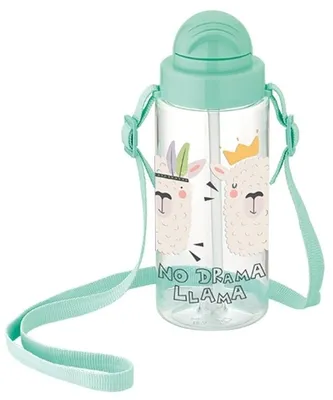 Бутылка для воды детская с трубочкой в школу, на прогулку, лама — купить в  интернет-магазине по низкой цене на Яндекс Маркете