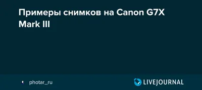 Впечатления от эксплуатации компакта Canon G7 X