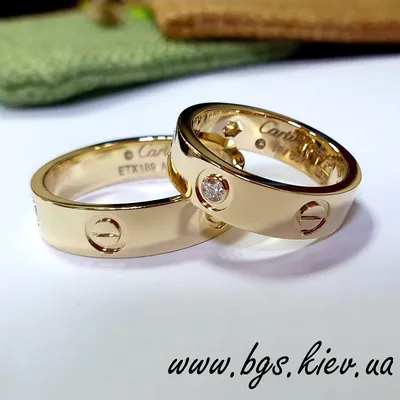 Оригинальные обручальные кольца Cartier Love из желтого золота