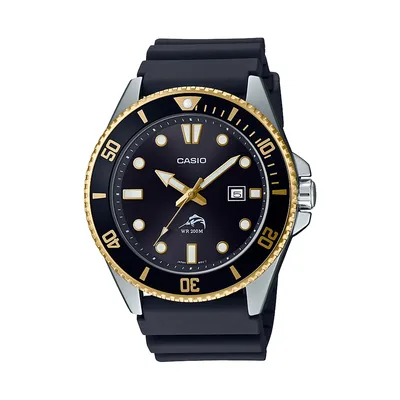 Casio Men's Dive Style Watch, Black-Gold MDV106G-1AV - Walmart.com
