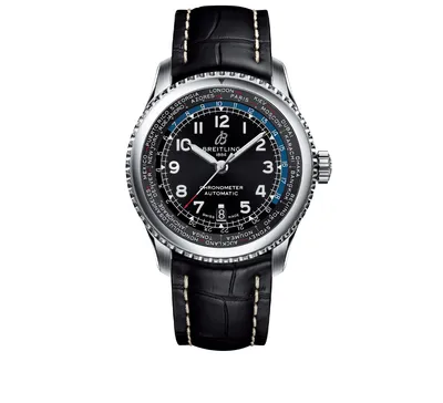 Часы Aviator 8 B35 Automatic Unitime Breitling Aviator 8 AB3521U41B1P1, 43  мм, сталь, мировое время | Mercury
