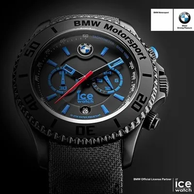 BMW Бакра - Наручные часы BMW M с матовым корпусом из нержавеющей стали с  тахиметрической шкалой и минеральным стеклом. Черный циферблат, индикация  даты, швейцарский кварцевый механизм Ronda. Ремешок с цветными полосами BMW