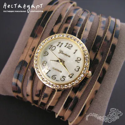 Часы-браслет Geneva Leopard Gold Charm купить по цене 1270.00 руб. в  интернет-магазине Нестандарт